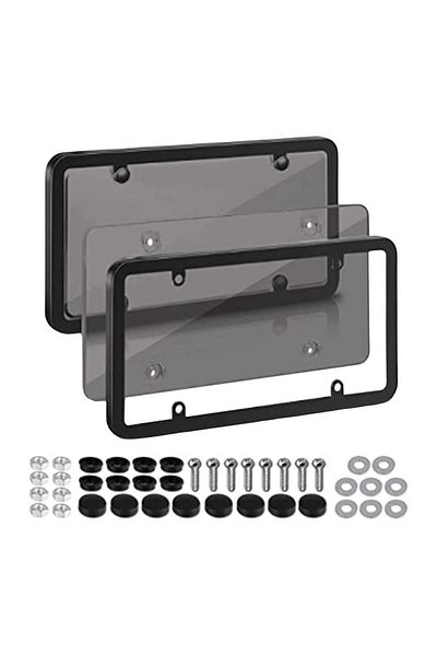 Choice Black Universal American License Plate Frame With Screws Number Plate Car Plate Frame 6inchx12inch F