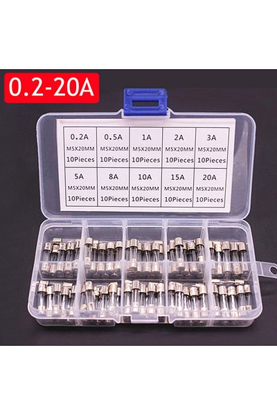 Choice 100pcs 100/72pcs Car Fast-blow Glass Fuses Car Glass Tube Fuses 0.2-20A 0.5-30A Assorted Kit for Car
