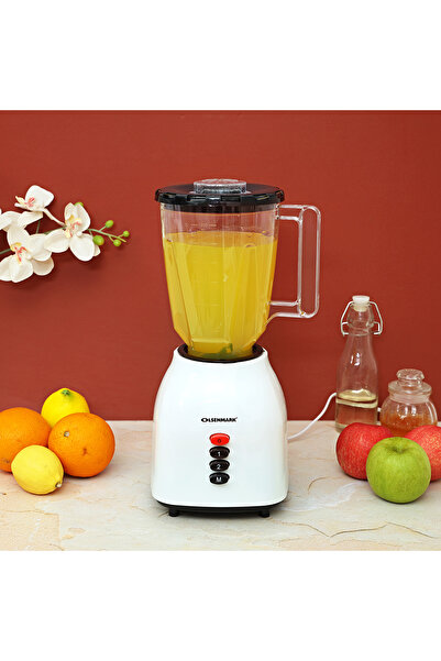 Olsenmark 2-in-1 Multifunction Blender, 300w Motor, 1.5l Jar Grinder, Stainless Steel Blades, 2 Speed & Pulse