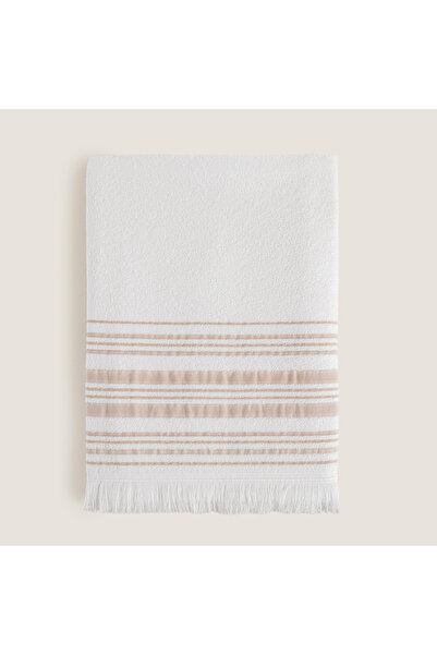 Chakra Derin Banyo Havlusu 100x150 Cm Beyaz/bej