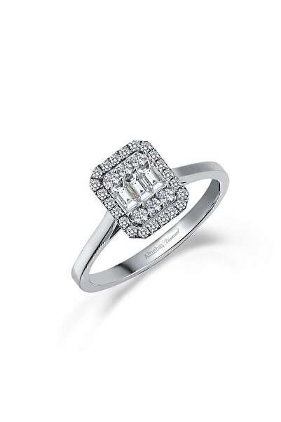 Altınbaş Kadın Pırlanta Baget Yüzük MVD017-3-14K