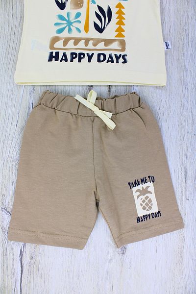 EYMİRGİYİM Forest Patterned Shorts Baby Boy Children's Suit 2 Years Old, 3 Years Old, 4 Years Old, 5 Years Old
