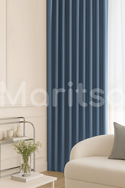 MARİTSA Blackout Serisi Karartma Işık Geçirmez Indigo Pilesiz(1X1) Tek Kanat ...