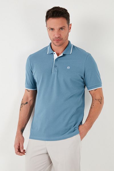 Buratti Tricou cu guler polo, 100% bumbac, cu nasturi, cu croiala normala, pentru barbati 5902118