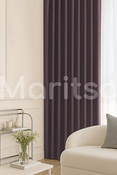 MARİTSA Blackout Serisi Karartma Işık Geçirmez Mürdüm Pilesiz(1X1) Tek Kanat ...