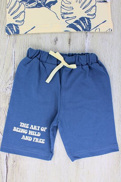 EYMİRGİYİM Leaf Patterned Shorts Baby Boy Children's Suit 2 Years Old, 3 Years Old, 4 Years Old, 5 Years Old