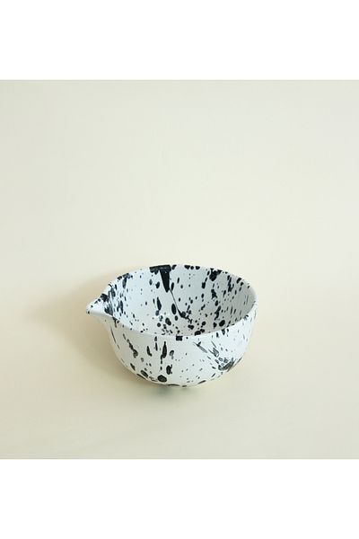 Beige & Stone Ceramic Matte Black Spotted Matcha Bowl 350 ml