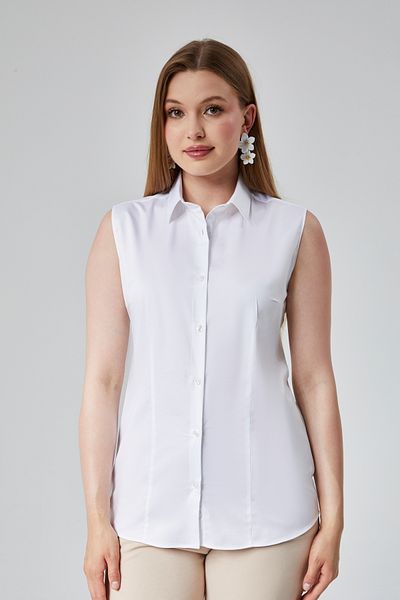 by shirts collection Cămașă sport albă cu mâneci zero