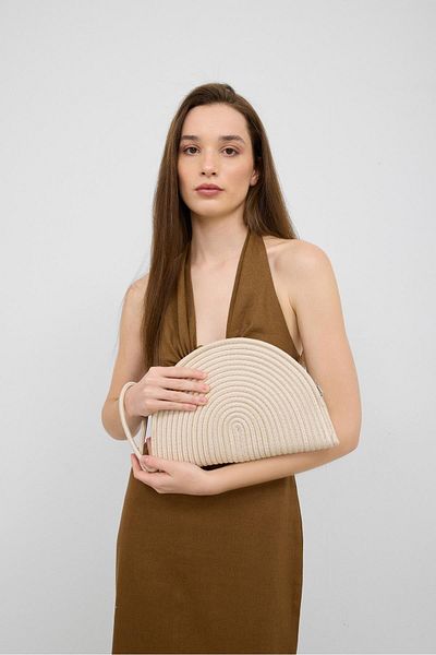 Shule Bags Η περισσότερη κρεμ χειροποίητη ψάθινη τσάντα συμπλέκτη