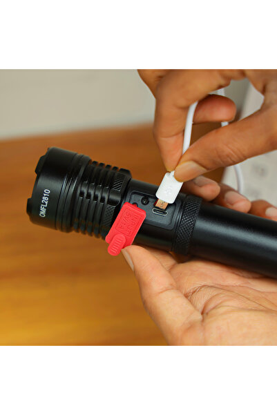 Olsenmark Rechargeable Led Flashlight – 5w Cree Led, 2000mah Battery, Military Grade, 5 Hrs Runtime