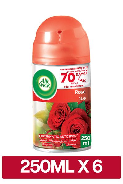 Air Wick Freshmatic Autospray Refill, Rose Scent, 250ml x 6