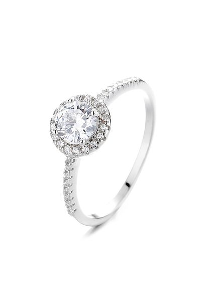 delis Inel Argint 925, Jw1312, Model Elegant Cu Piatra, Placat Cu Rodiu
