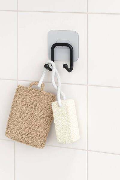 ELAMOUR 4 Adet Yapışkanlı Çift Kancalı Banyo Mutfak Askısı Metal Askılık Duvar Askı Organizer