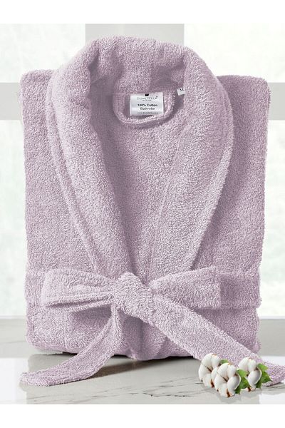 Donetella Unisex 100% Cotton Terry Bathrobe Small & Medium, 400 GSM, Ankle-Length with Shawl Collar & Pockets