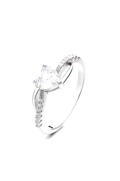 delis Inel Argint 925, Jw1322, Model Inima, Placat Cu Rodiu