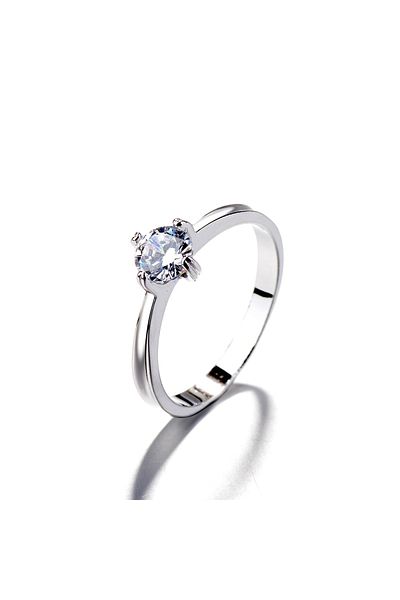 delis Inel Argint 925, Jw1388, Model Elegant Cu Piatra, Placat Cu Rodiu