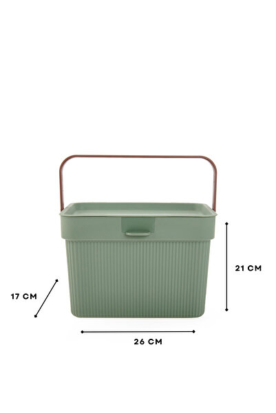 HOMİNG Homing Soft Green Multi-Purpose Handle and Lid Detergent Storage Box Organizer 6Lt