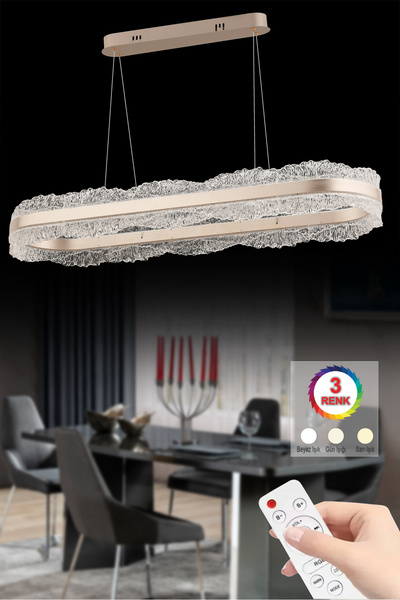 İstanbul Avize İstanbul Avize Titanic Yemek Masası Eskitme Kumandalı Lüx Led Modern Ledli Avize