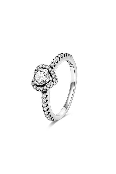 delis 925 silver ring, JW513, heart pattern, rhodium plated
