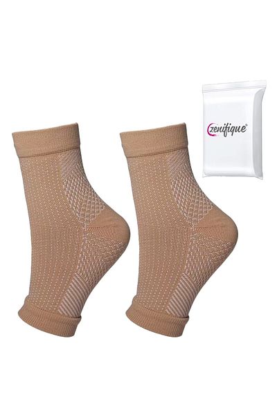 zenifique Set of 2 Zenifique Compression Socks, Compression Stockings, 8-15 Mmhg, Beige, Size S-M