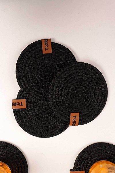 Pikas Decorative Snail Jute Woven Coaster, 6-Piece Coaster