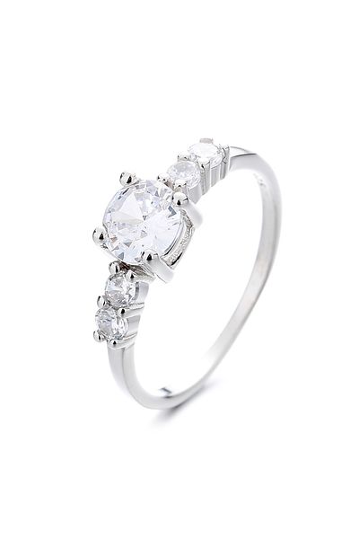 delis Inel Argint 925, Jw1341, Model Elegant Cu Piatra, Placat Cu Rodiu