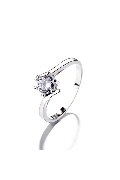 delis Inel Argint 925, Jw1390, Model Elegant Cu Piatra, Placat Cu Rodiu