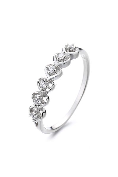 delis Inel Argint 925, Jw891, Model Inimioare, Placat Cu Rodiu
