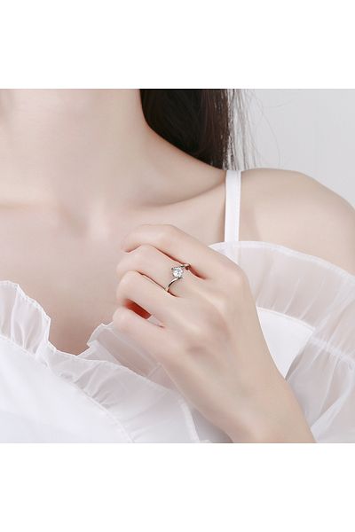 delis Inel Argint 925, Jw1390, Model Elegant Cu Piatra, Placat Cu Rodiu