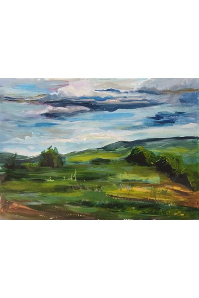 Sanat Markt Manzara Tablosu - Rositsa Imzalı - 29x42 Cm