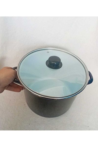 EBRULİEMAYE Black Mottled Enamel Caldron Stockhpot 8.5 Litre Milk Jam Yogurt Canned Paste Pot