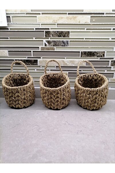 Tasarı Sanatı Διακόσμηση Σπιτιού Καλάθι 3 τεμαχίων / Καλάθι Κάκτου με Κρεμάστ...