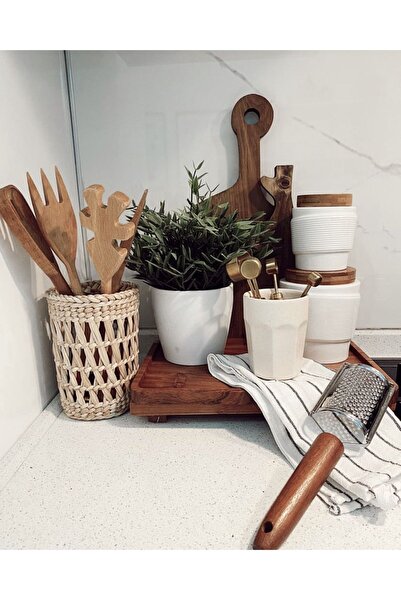 Tasarı Sanatı Ψάθινη θήκη για κουτάλια πάγκου πολλαπλών χρήσεων οικιακής κουζίνας