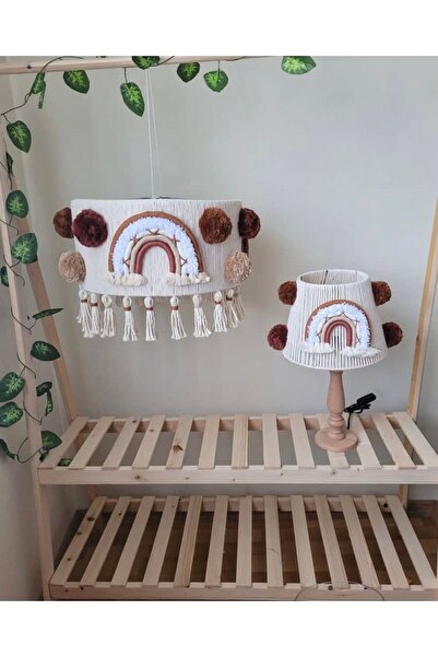 Tasarı Sanatı Bebek/çocuk Odası Makrome Özel Tasarım Avize Abajur 2li Set