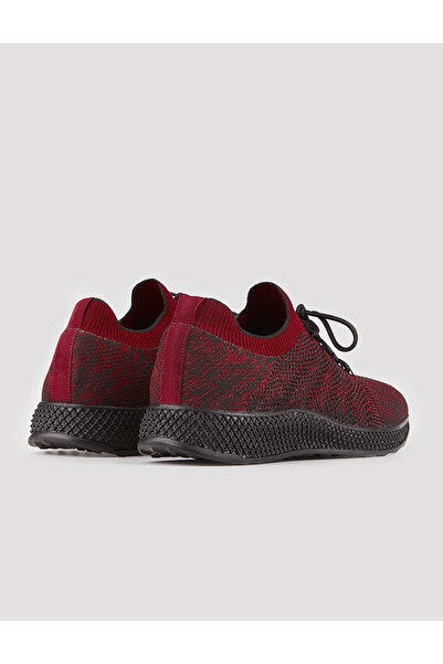 Cabani Knitwear Claret Red Lace-Up Men's Sports Shoes