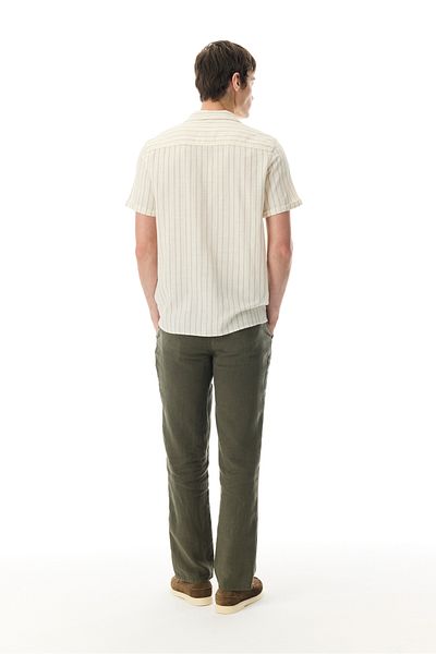 Mudo Straight Fit Tie-Up Linen Trousers