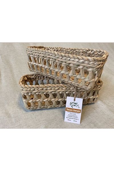 Tasarı Sanatı Home Kitchen Countertop Wicker Basket - Bread and Oil Pot Multi-Purpose with Holes (Piece Price)