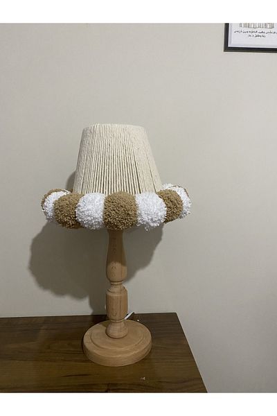 Tasarı Sanatı Baby/Kid's Room Special Design Girl-Boy Room Macrame Lampshade (Wooden Foot)