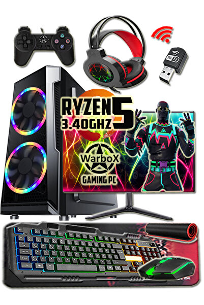 WARBOX Alpagut Ryzen5 3.60ghz Işlemci 16gb Ddr4 Ram 240gb Ssd R7 240 4gb E.kartı 24" Monitör Gaming Pc
