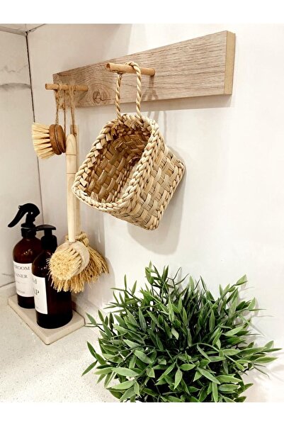 Tasarı Sanatı Ψάθινο Καλάθι Διακόσμηση Τοίχου Κουζίνας / Καλάθι Κρεμαστό / Κα...