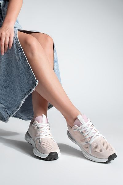 Marjin Damen Sneaker Mesh Strickwaren Lauf- und Walking-Sportschuhe Armes Powder