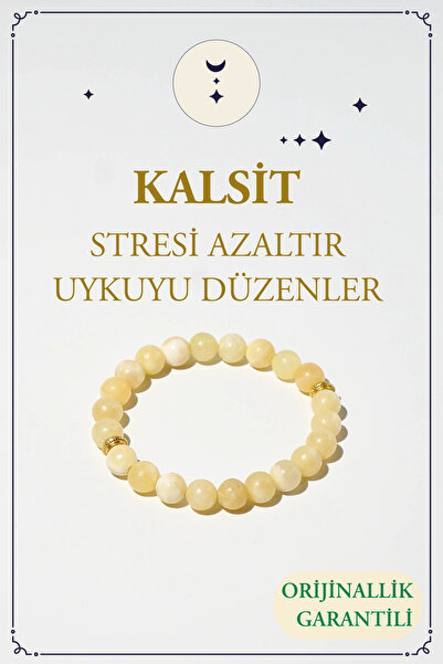 Orenda Design Kalsit Doğal Taş Bileklik (DENGENİN SEMBOLÜ) 1.kalite Doğal Taş