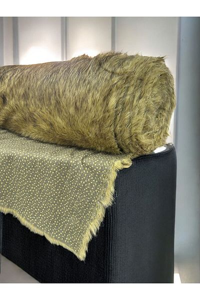 PLUSH STUDIO ISTANBUL Φυσική εμφάνιση με γούνινο σχέδιο μακρύ βελούδινο ύφασμα - 50x150 cm