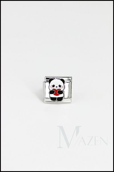 MAZEN 1 Piece Heart Panda Italian Bracelet Charms - Italian Bracelet Compatible Charm