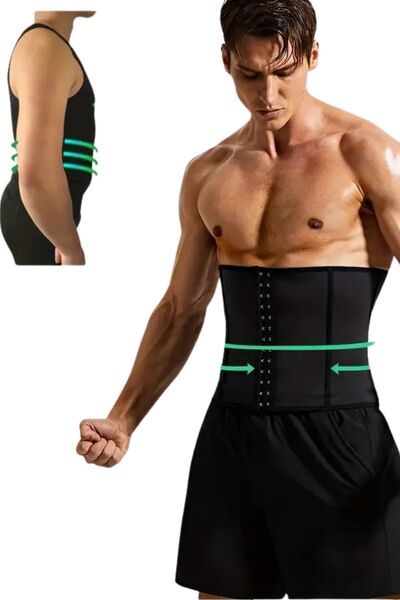 MİSTİRİK Fogliano Model Waist Support Firming 3 Stage Strapless Latex Corset Black Color