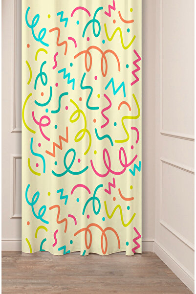 GREENDECOR شكل هندسي مربع أخضر بيج منقوش تصميم خاص مطبوع رقميًا (جناح واحد) س...