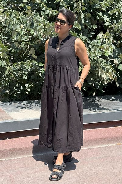 Suzi Dominant Collar Fold Maxi Length Shirt Dress 1638