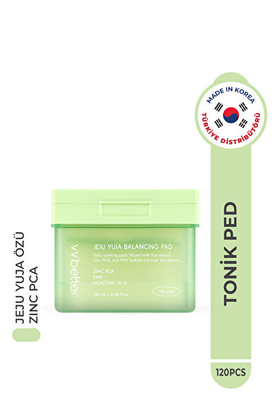 VVBETTER Jeju Yuja Cera Balancing Pad Cilt Dengeleyici Sıkılaştırıcı Tonik Ped Zınc Pca Pha Kore 120pcs