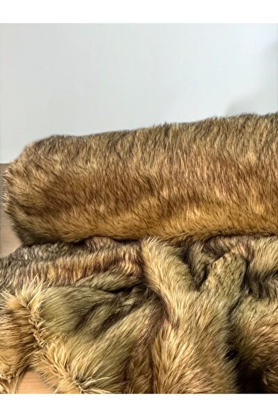 PLUSH STUDIO ISTANBUL Doğal Görünümlü Kürk Desenli Uzun Tüylü Peluş Kumaş - 50x150 Cm