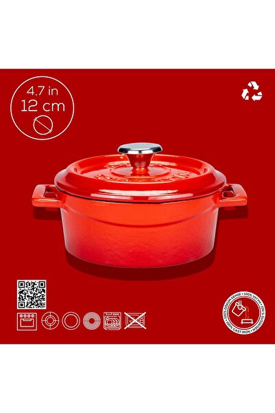 Lava Döküm Yuvarlak Tencere. Trendy Çap(Ø) 12cm.